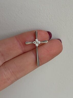 Sterling Silver Diamond Accent Cross Pendant